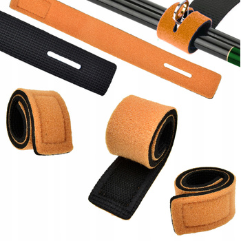 RZEP do spinania wędki wędek 24 x 3 cm opaska rzepy kolor POMARAŃCZOWY