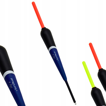 Spławik przelotowy PRO FL 4g 15,7 cm na świetlik czerwony lub żółty czubek