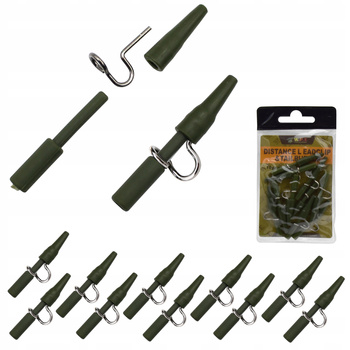 Bezpieczny klips z łącznikiem gumowym 10 szt KHAKI