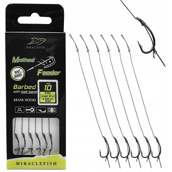 Zestaw Haczyki Method Feeder na przyponie z igłą hak #10