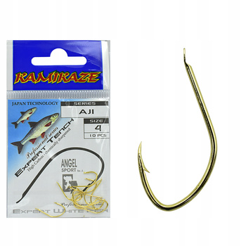 Haczyk Haczyki KAMIKAZE AJI Nr 4 (10szt) złote