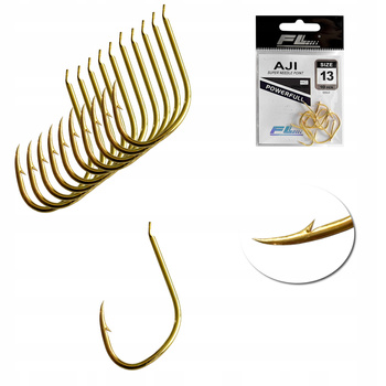 Zestaw Haczyków Haczyki FL AJI nr 13 złote- 10 szt