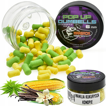 Dumbells POP UP 6mm Margrom WANILIA KUKURYDZA KONOPIE Method Feeder