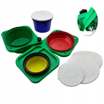 Potrójna PALETA Składana z gwintem + 4 X POJEMNIK