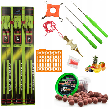 Zestaw 6x PRZYPON Kulki Proteinowe Wiertło Szydło Stoper narzędzie do gumek