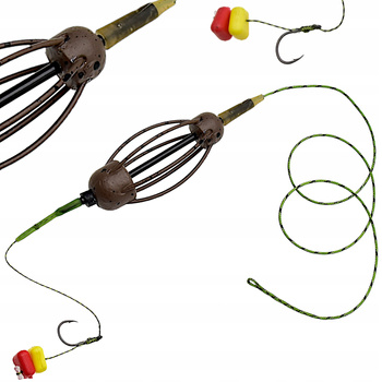 Zestaw gruntowy 55g sprężyna + leadcore gotowy przypon włos karp hak #8