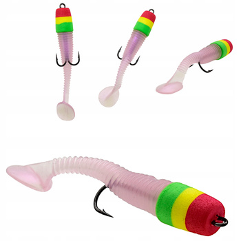 Przynęta Gumowa EVA 7-8 cm kotwiczka łopatkowy ogon okoń sandacz szczupak