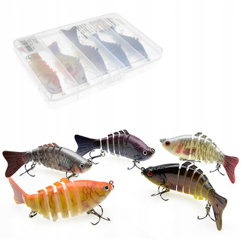 Zestaw 5 x WOBLER Łamany na Szczupaka + Pudełko