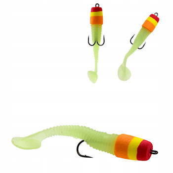 Przynęta Gumowa EVA 7-8 cm kotwiczka łopatkowy ogon okoń sandacz szczupak