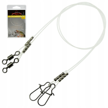 Przypony fluorocarbon 35 cm 12 kg - 2 sztuki agrafka + krętlik mocne