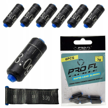 Ciężarki przelotowe rozwijane taśma ołowiana 3,0g 6 szt Feeder Karp Method