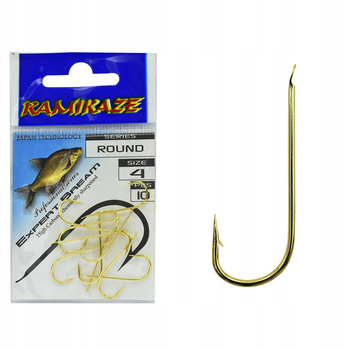 Haczyk Haczyki KAMIKAZE ROUND Nr 4 (10szt) ZŁOTE