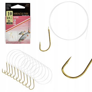 Haczyki WIĄZANE SODE Przypony GOTOWE 10 SZT r 10