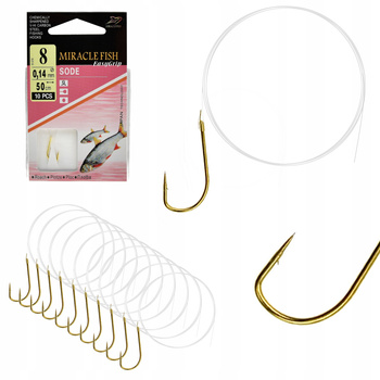 Haczyki WIĄZANE SODE Przypony GOTOWE 10 SZT r 8