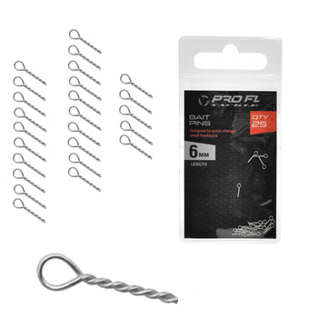 Mini Wkrętki Bagnety Igły do przynęt Method Feeder Bait Pins 6 mm 25 sztuk