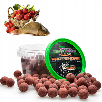 KULKI PROTEINOWE MARGROM 16mm 100g TRUSKAWKA RYBA