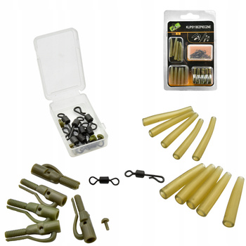 Zestaw Bezpieczne Klipsy Łączniki gumowe Krętliki