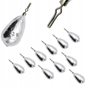 10 x CIĘŻAREK ŁEZKA Z KRĘTLIKIEM 2 g KLIPS Zacisk