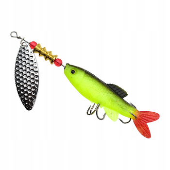 Błystka blacha Blaszka Obrotówka Spinner 14g /12,5 cm gumowa przynęta rybka