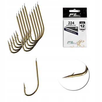 Haczyk Haczyki FL klasyczne 224 Nr 12 złote z łop