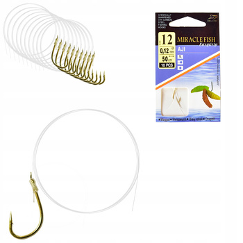 Haczyki WIĄZANE AJI Przypony GOTOWE 10 SZT r 12