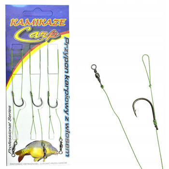 PRZYPON KARPIOWY Z WŁOSEM PLECIONKA RING 1/0/15kg