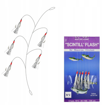Zestaw Śledziowy Makrela przywieszka hak 5x nr 2 Scintill Flash
