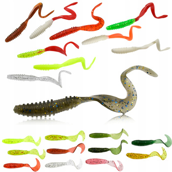 Zestaw 20 sztuk Guma Twister 10 x 10 cm i 10 x 7 cm sztuczna przynęta