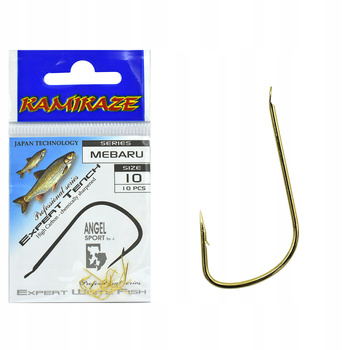 Haczyk Haczyki KAMIKAZE MEBARU Nr 10 (10szt) złoty