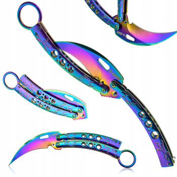 Kandar nóż Motylkowy Karambit Butterfly Rainbow