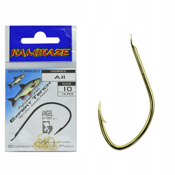 Haczyk Haczyki KAMIKAZE AJI Nr10 (10szt) złote