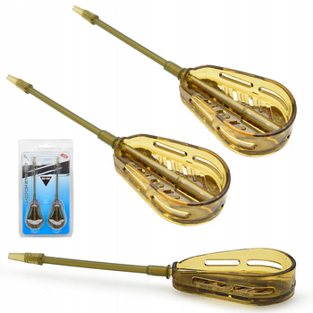 KOSZYKI zanętowe do metody METHOD FEEDER 2x30g długa rurka antysplątaniowa