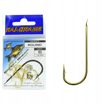 Haczyk Haczyki KAMIKAZE ROUND Nr 6 (10szt) ZŁOTE