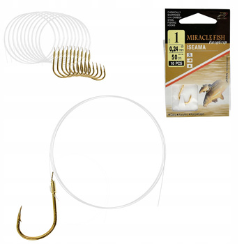 Haczyki WIĄZANE ISEAMA Przypony GOTOWE 10 SZT r 1