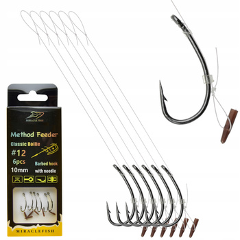 Haczyki Method Feeder na przyponie ze stoperem r12