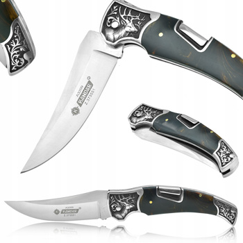 KANDAR Nóż Myśliwski Składany Zdobiona Rękojeść