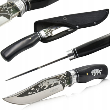 KANDAR Nóż Myśliwski Tiger Wojskowy Finka Zdobiony