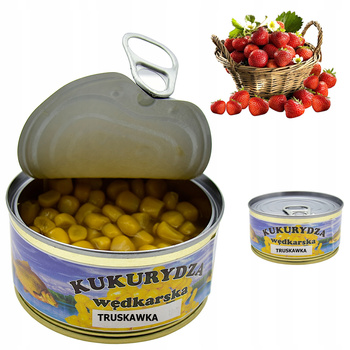 Kukurydza wędkarska w puszce przynęta zanęta 125 g aromat Truskawkowy