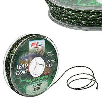 Plecionk a przyponowa LEAD CORE 10m CAMO-FLEX 25lb