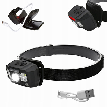Latarka LAMPA CZOŁOWA AKU USB SENSOR RUCHU LED HIT