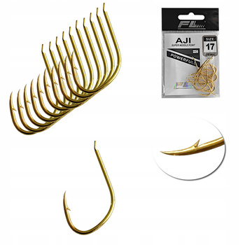 Zestaw Haczyków Haczyki FL AJI nr 17 złote- 10 szt