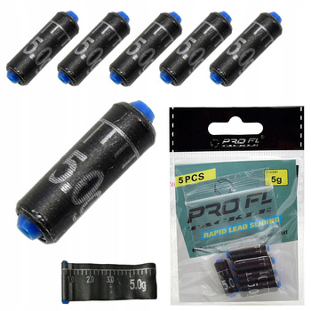 Ciężarki przelotowe rozwijane taśma ołowiana 5,0g 5 szt Feeder Karp Method