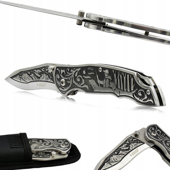 KANDAR Stalowy Składany Nóż Myśliwski Scyzoryk