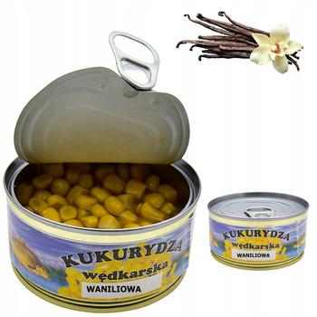 Kukurydza wędkarska w puszce przynęta zanęta 125 g aromat Waniliowy