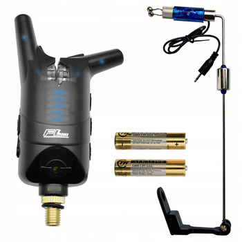 Zestaw Elektroniczny sygnalizator brań SWINGER LED NIEBIESKI metal końcówka