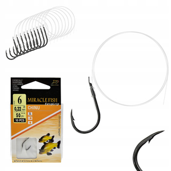 Haczyki WIĄZANE CHINU Przypony GOTOWE 10 SZT r 6