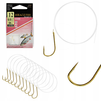 Haczyki WIĄZANE SODE Przypony GOTOWE 10 SZT r 12