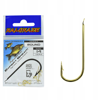 Haczyk Haczyki KAMIKAZE ROUND Nr 14 (10szt) ZŁOTE