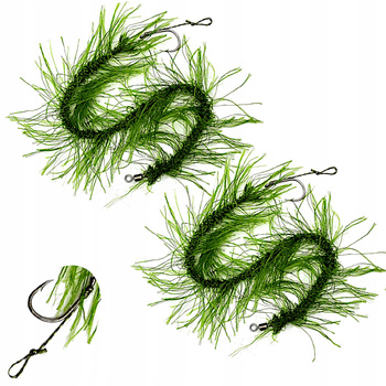 2x PRZYPON KARPIOWY z WODOROSTEM Kamuflarz HAK r 4