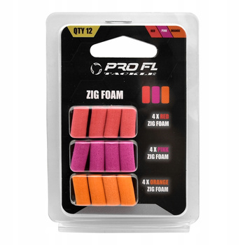Pianka Pianki do ZIG RIG'a ZIG FOAM czerwone różowe pomarańczowe 12 sztuk